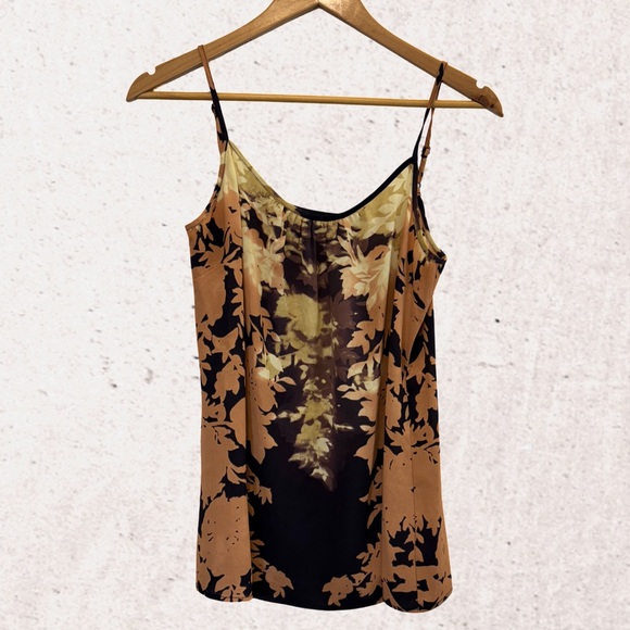CAbi Black and Tan Fitted Camisole with Spaghetti Straps - Picture 1 of 4
